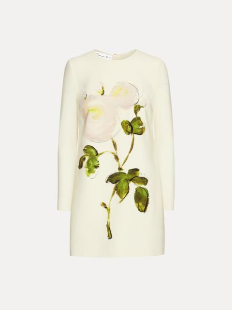 Oscar de la Renta PAINTED ROSES SHIFT DRESS