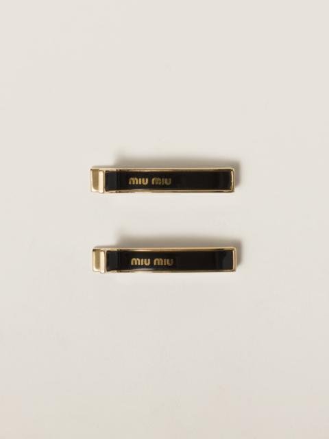 Miu Miu Enameled metal hair clips