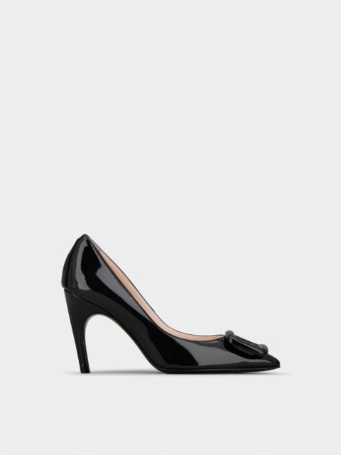 Viv' Choc Lacquered Buckle Pumps in Patent Leather