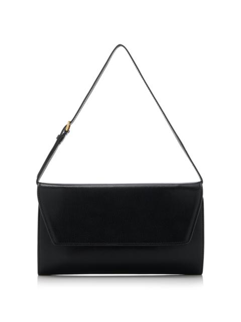 The Row Leather Evening Clutch black