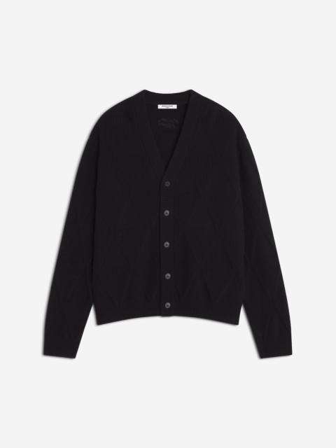 Maison Kitsuné TEXTURED WOOL ARGYLE CARDIGAN