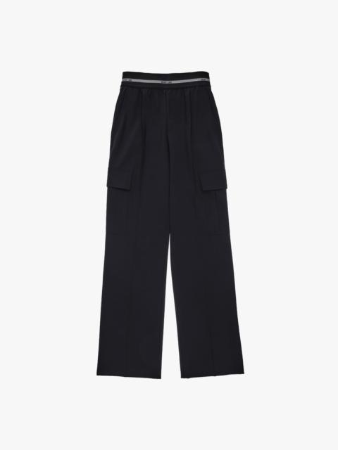 Helmut Lang PULL-ON STRETCH WOOL CARGO PANT