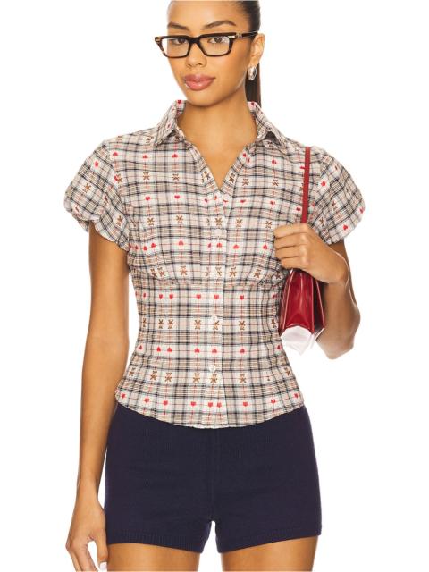 GUIZIO Liana Plaid Top