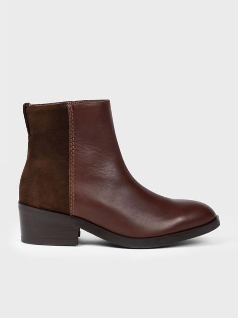 Paul Smith Leather and Suede 'Bianca' Ankle Boots