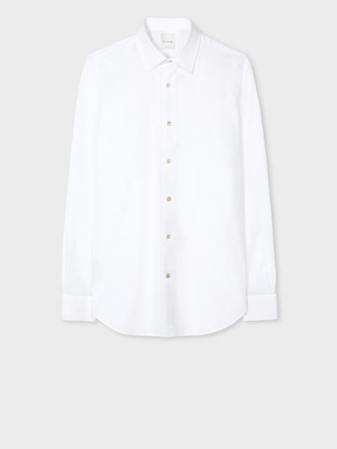 Paul Smith Tailored-Fit White Cotton 'Signature Stripe' Cuff Shirt