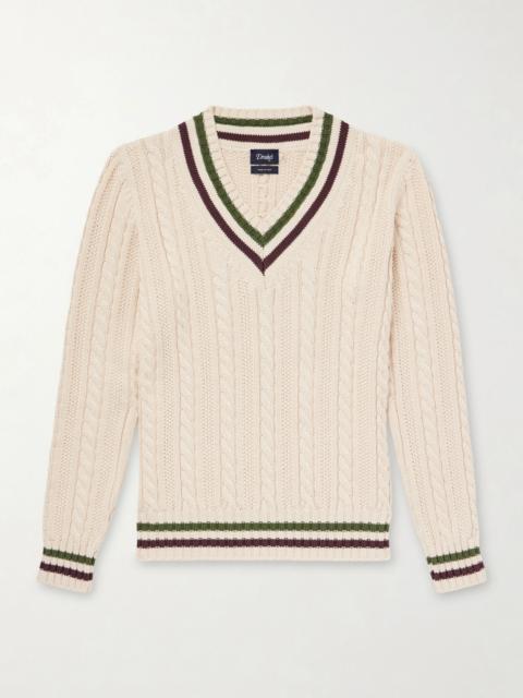 Drake's Cricket Knitted Cotton and Cashmere-Blend Sweater