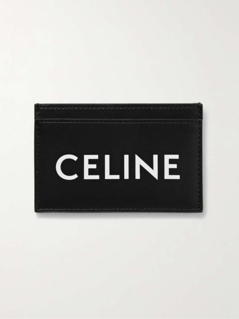 CELINE Logo-Print Leather Cardholder