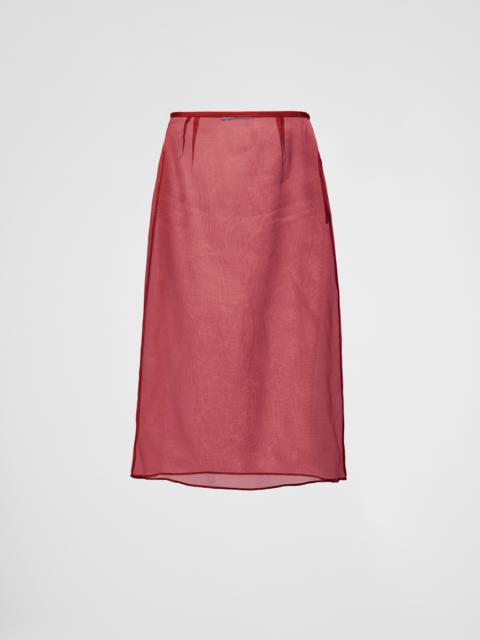 Organza midi-skirt