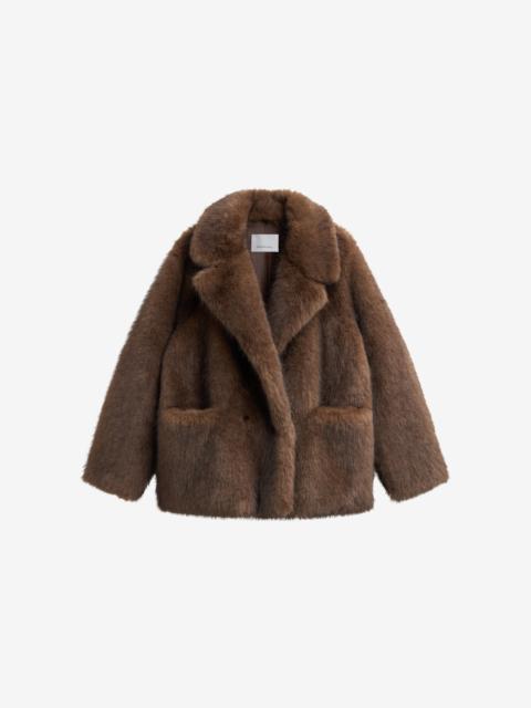 The Frankie Shop Adamello Faux Fur Short Coat - Brown