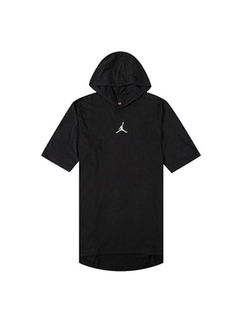 Jordan Air Jordan Athleisure Casual Sports Solid Color Hooded Short Sleeve T-Shirt 'Black'  DA9872-010