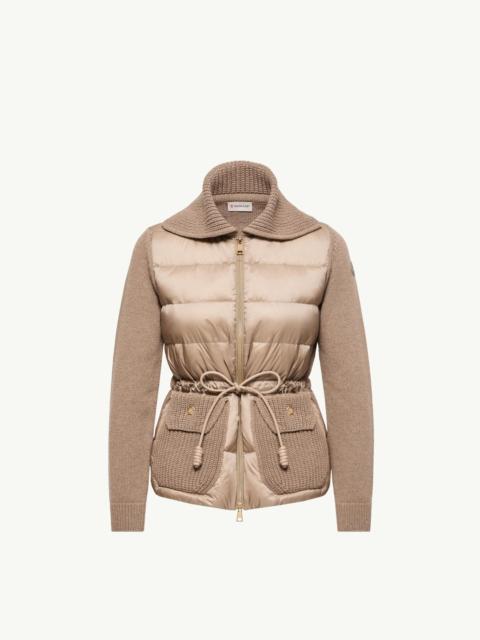 Moncler Wool & Cashmere Blend Padded Zip-Up Cardigan
