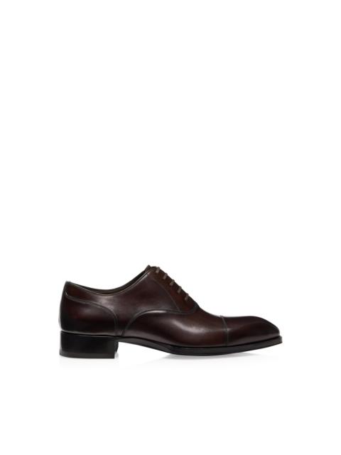 TOM FORD BURNISHED LEATHER ELKAN LACE UP