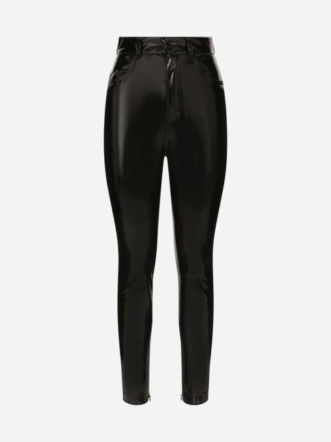 Dolce & Gabbana High-waisted coated jersey pants