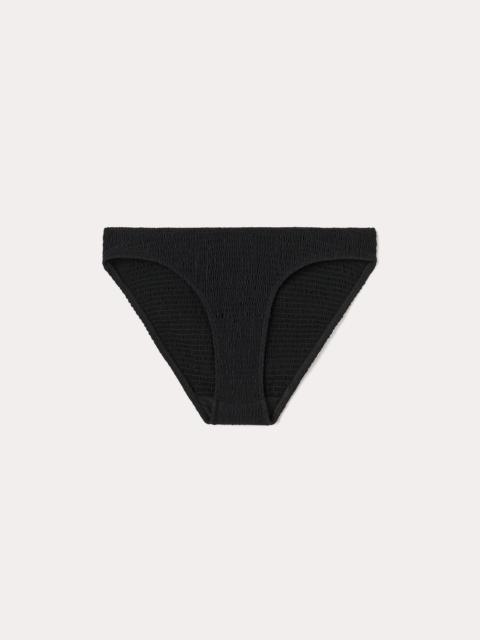 Smocked mini bikini bottoms black
