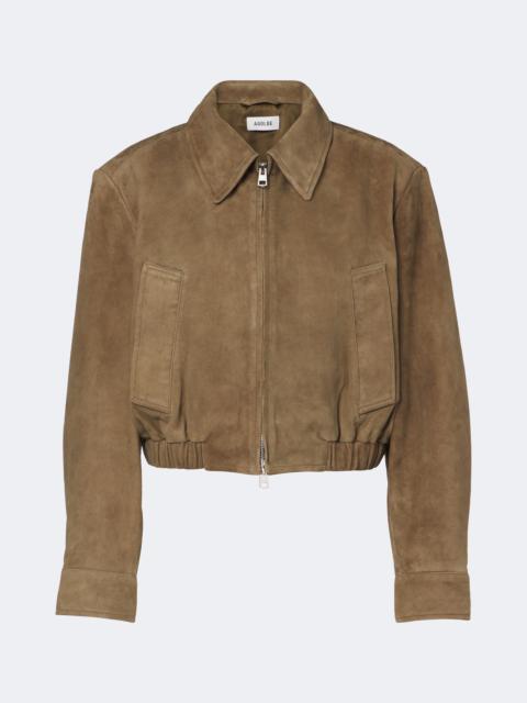 AGOLDE Nahla cropped suede jacket