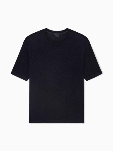 GIORGIO ARMANI CREW-NECK T-SHIRT IN PURE CASHMERE JERSEY