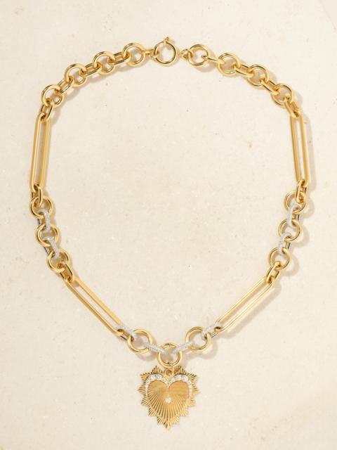 FOUNDRAE Love 18-karat Gold Diamond Necklace
