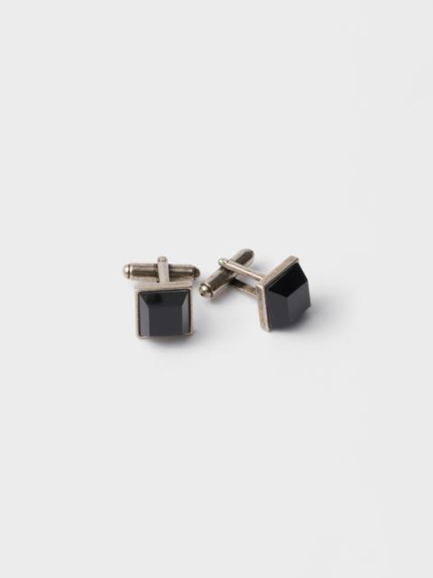 Prada Metal and semi-precious stone cufflinks