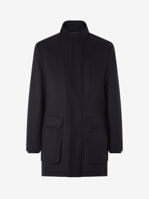 CORNELIANI Dark blue pure wool coat