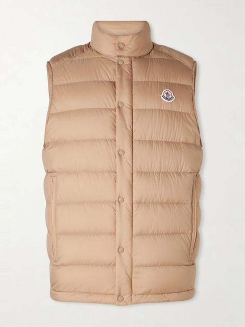Moncler Barthe Logo-Appliquéd Quilted Nylon Down Gilet Brown