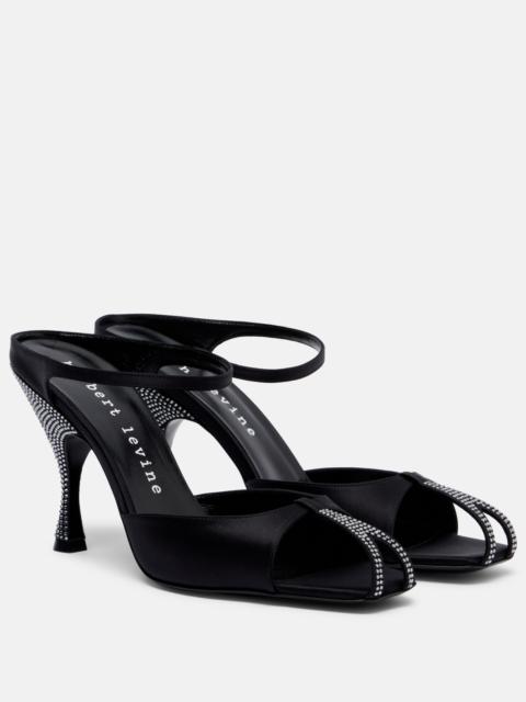 herbert levine Hidden Gem embellished satin mules
