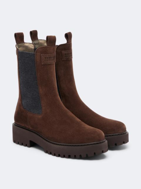 Brunello Cucinelli Monili suede Chelsea boots