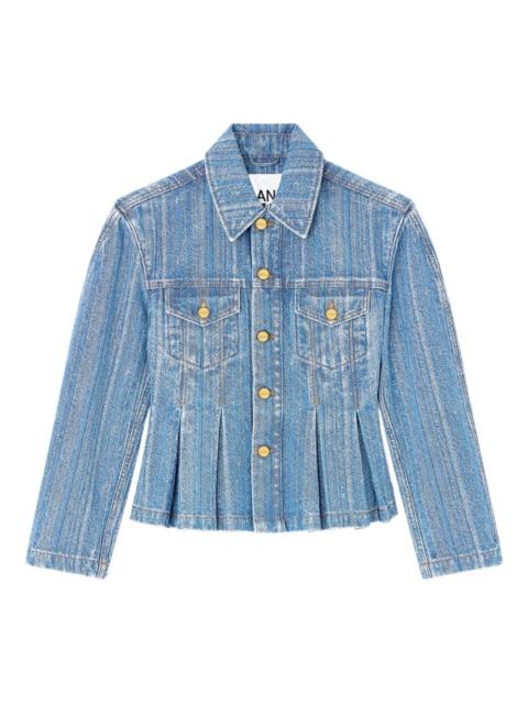 GANNI pleated denim jacket