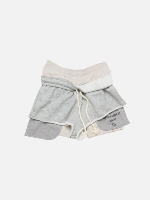 Acne Studios Layered fleece shorts - Marble grey melange