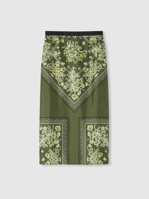 GUCCI Printed silk twill skirt