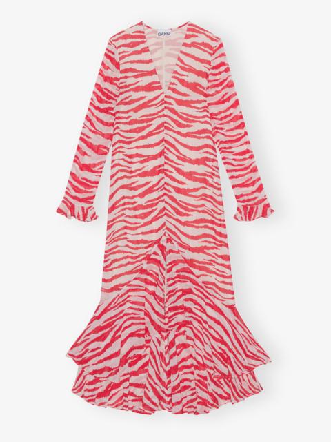 GANNI PRINTED LIGHT GEORGETTE MAXI DRESS