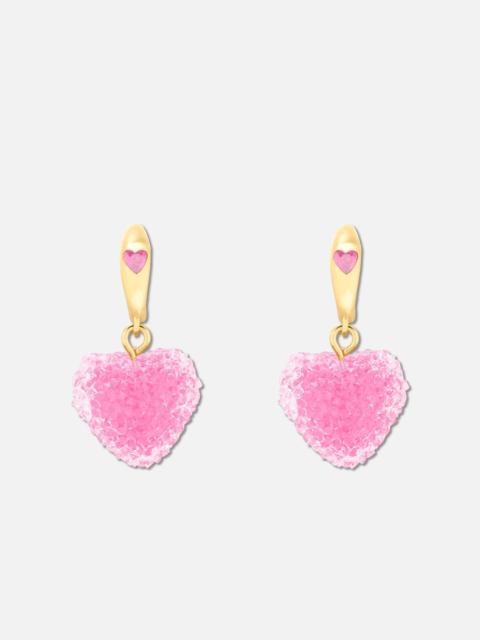 CRYSTAL HAZE MINI JELLY HEART HOOPS