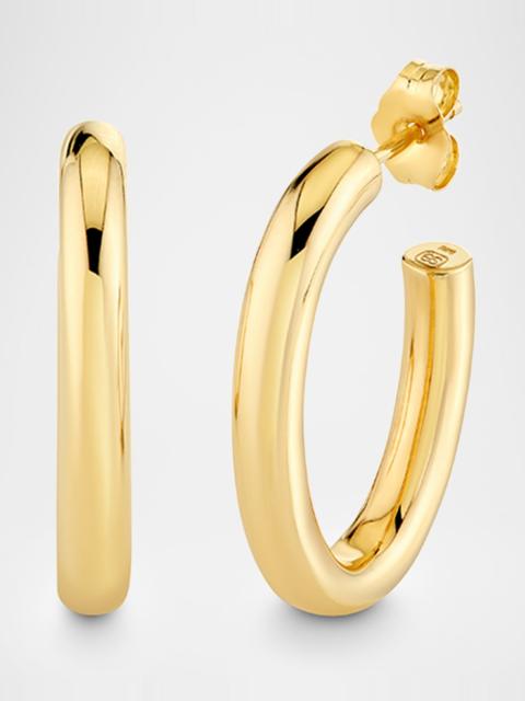 SYDNEY EVAN 14K Yellow Gold Hollow Tube Hoop Earrings
