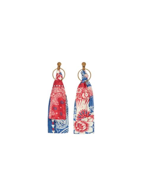 Roberto Cavalli silk paisley-print earrings