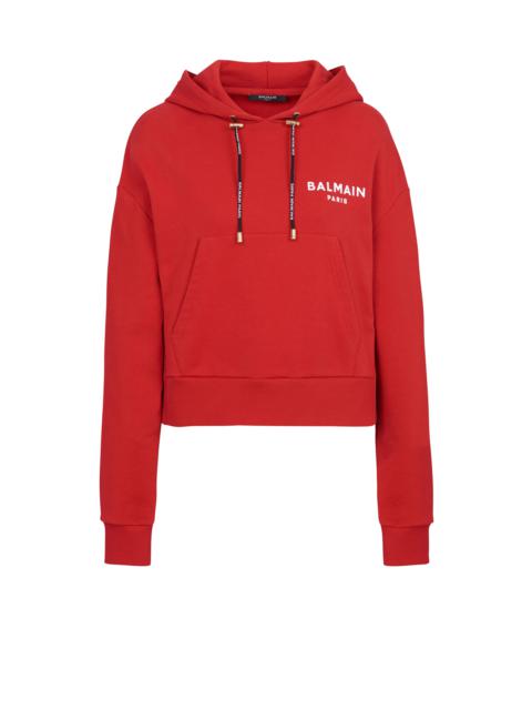 Balmain Eco-designed cotton sweatshirt with flocked Balmain logo