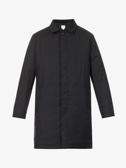 Brushed-texture regular-fit wool coat