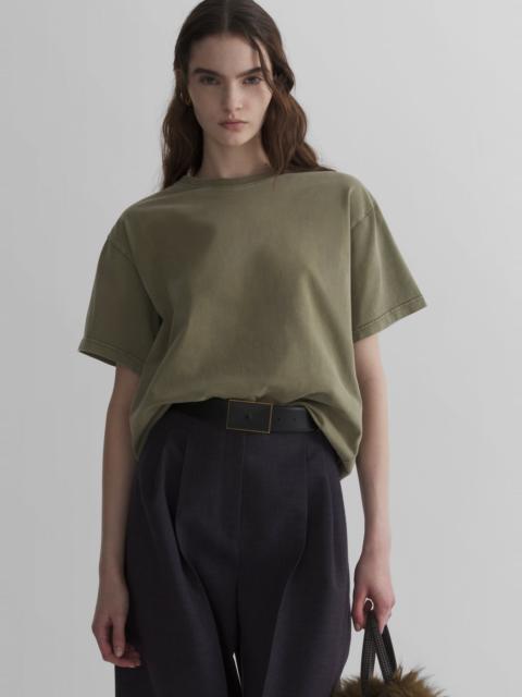 MUGLER kaki short sleeves logo t-shirt