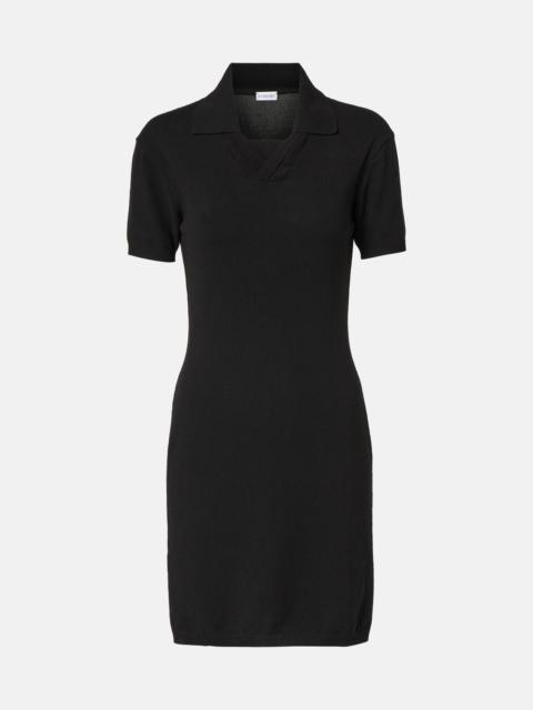 Cotton-blend polo dress