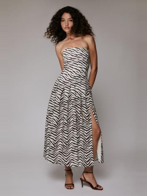 BARDOT Isalia Strapless Midi Dress In Brown