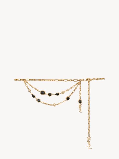 SAINT LAURENT CASSANDRE CHAIN BELT IN METAL AND RESIN