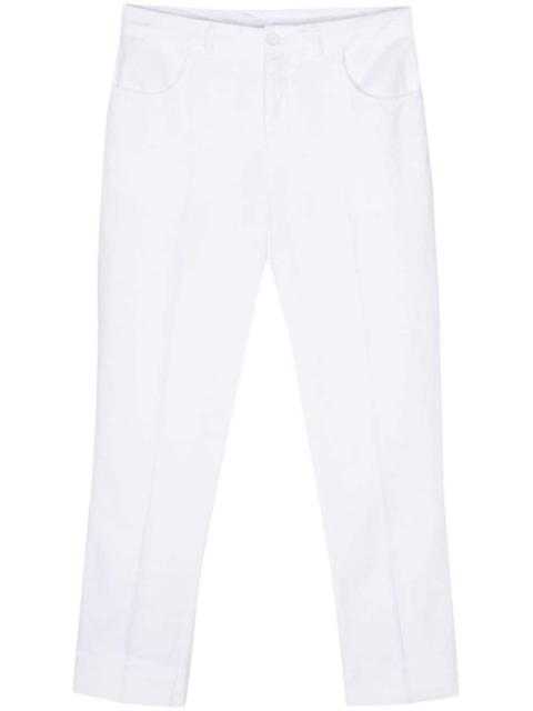 pressed-crease tapered trousers