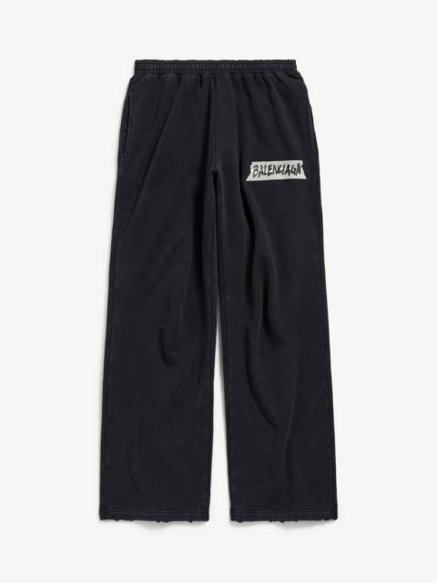 BALENCIAGA Men's Masking Tape Baggy Pants in Faded Black