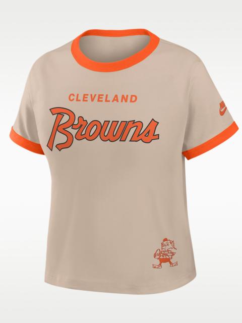 Nike Cleveland Browns Rewind Ringer Mod Women's Nike NFL Cropped T-Shirt