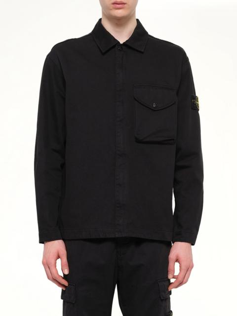 Stone Island 1200001 Dense Cotton Twill Shirt in Black