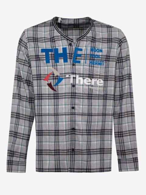 Grey Check 'There is Nothing' Print Shirt