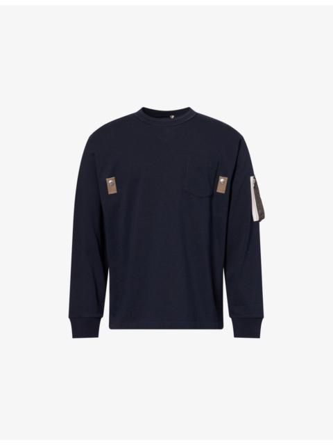 sacai Zip-Pocket Long-Sleeve Cotton T-shirt