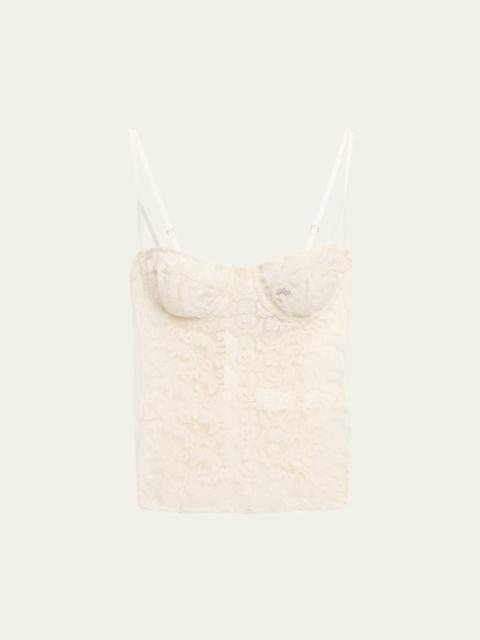 KIKI DE MONTPARNASSE Lola Stretch Tulle and Charmeuse Bustier