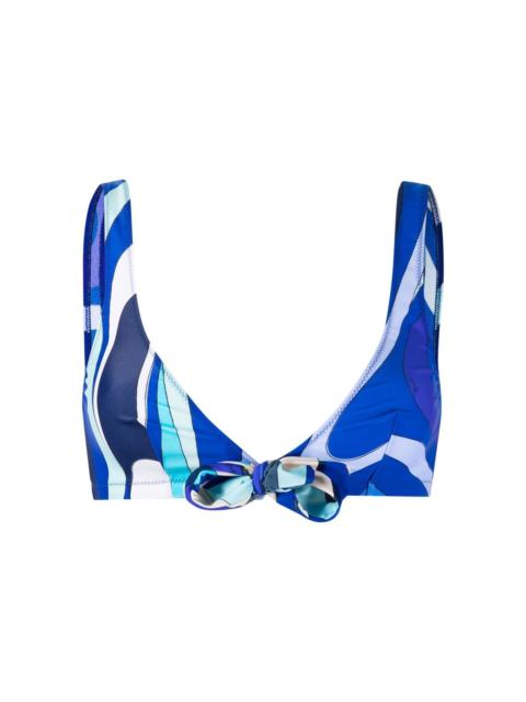 Marmo-print bikini top