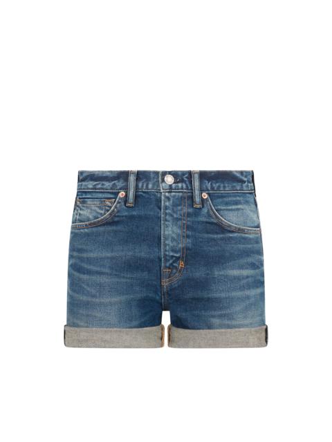 COMFORT STONE WASHED DENIM SHORTS