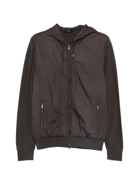 zip-up hooded jacket