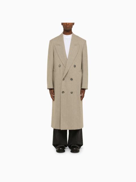 Champaign wool double-breasted coat